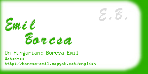 emil borcsa business card
